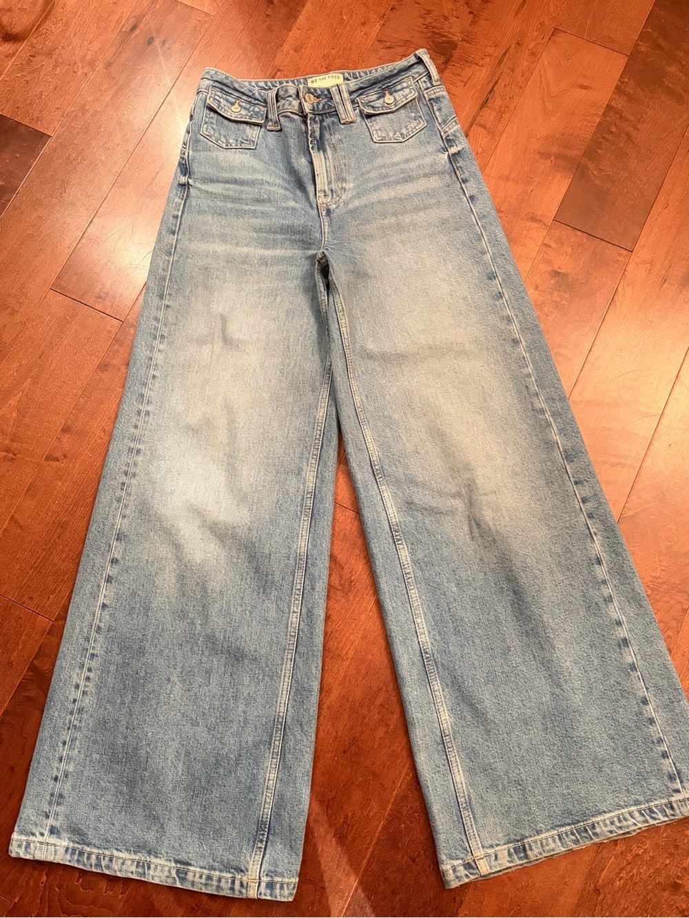 We the Free by Free People-high Waist Wide-Leg Women's  Jeans in Light Blue